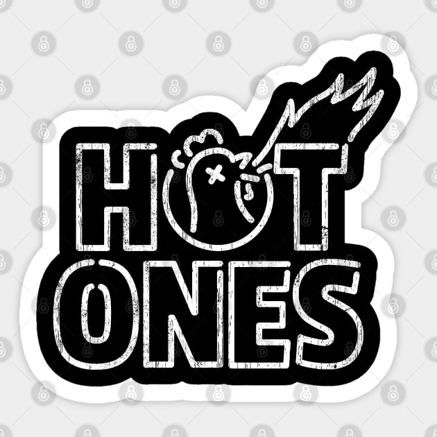 Hot Ones White Sticker by Super Cell Art